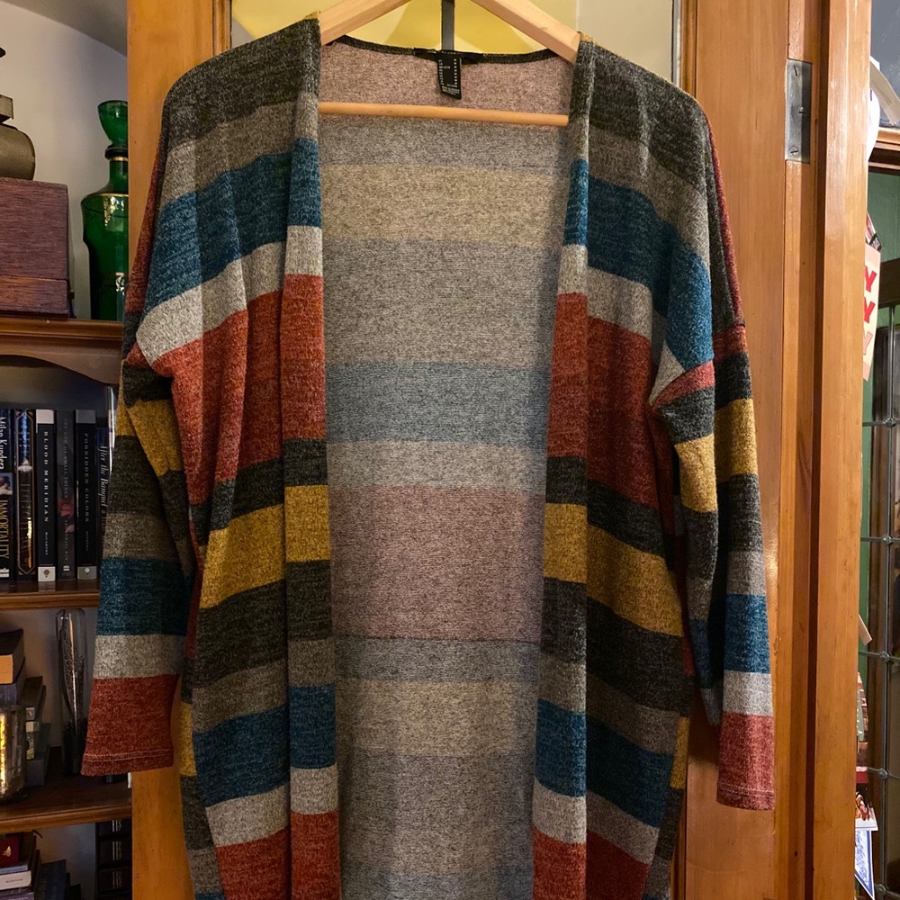 Forever 21 Striped Cardigan M